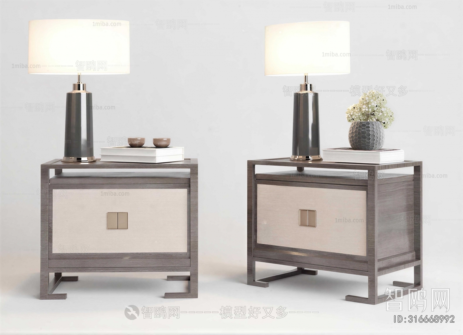New Chinese Style Bedside Cupboard
