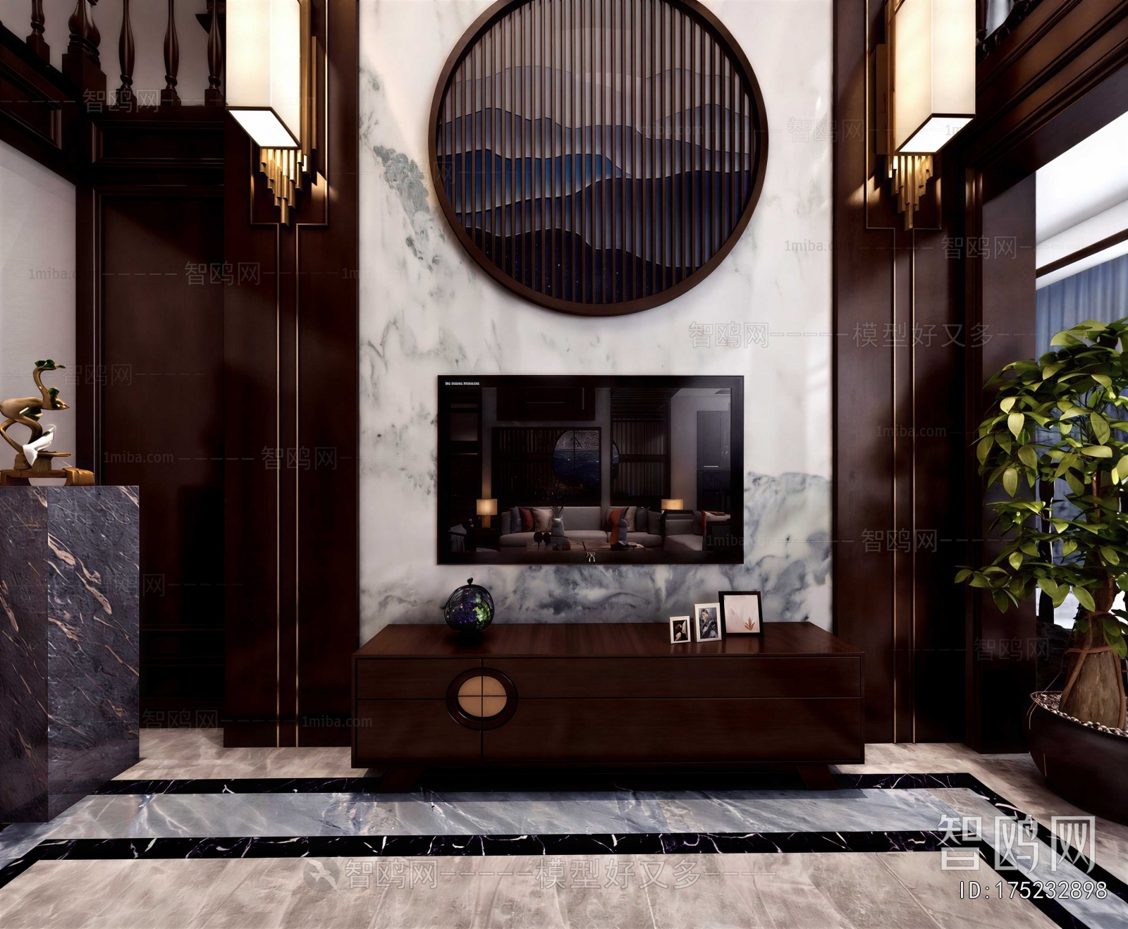 New Chinese Style A Living Room