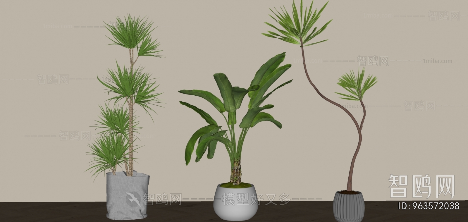 Modern Ground Green Plant Potted Plants