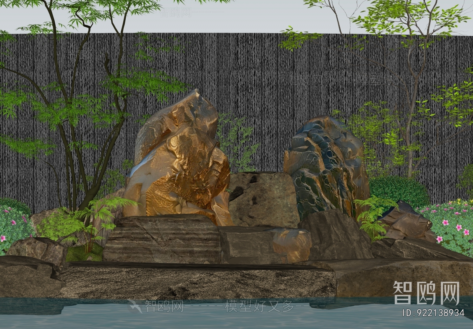 New Chinese Style Rockery Waterscape