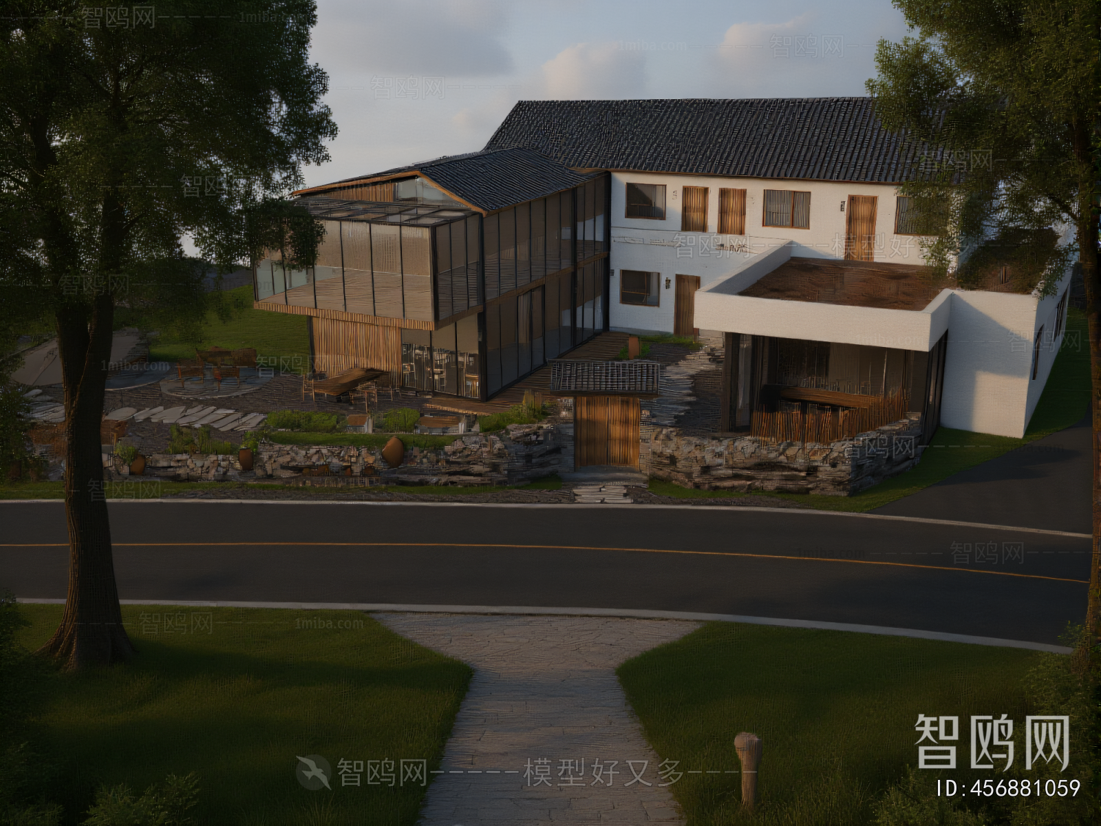 New Chinese Style Appearance Of Commercial Building