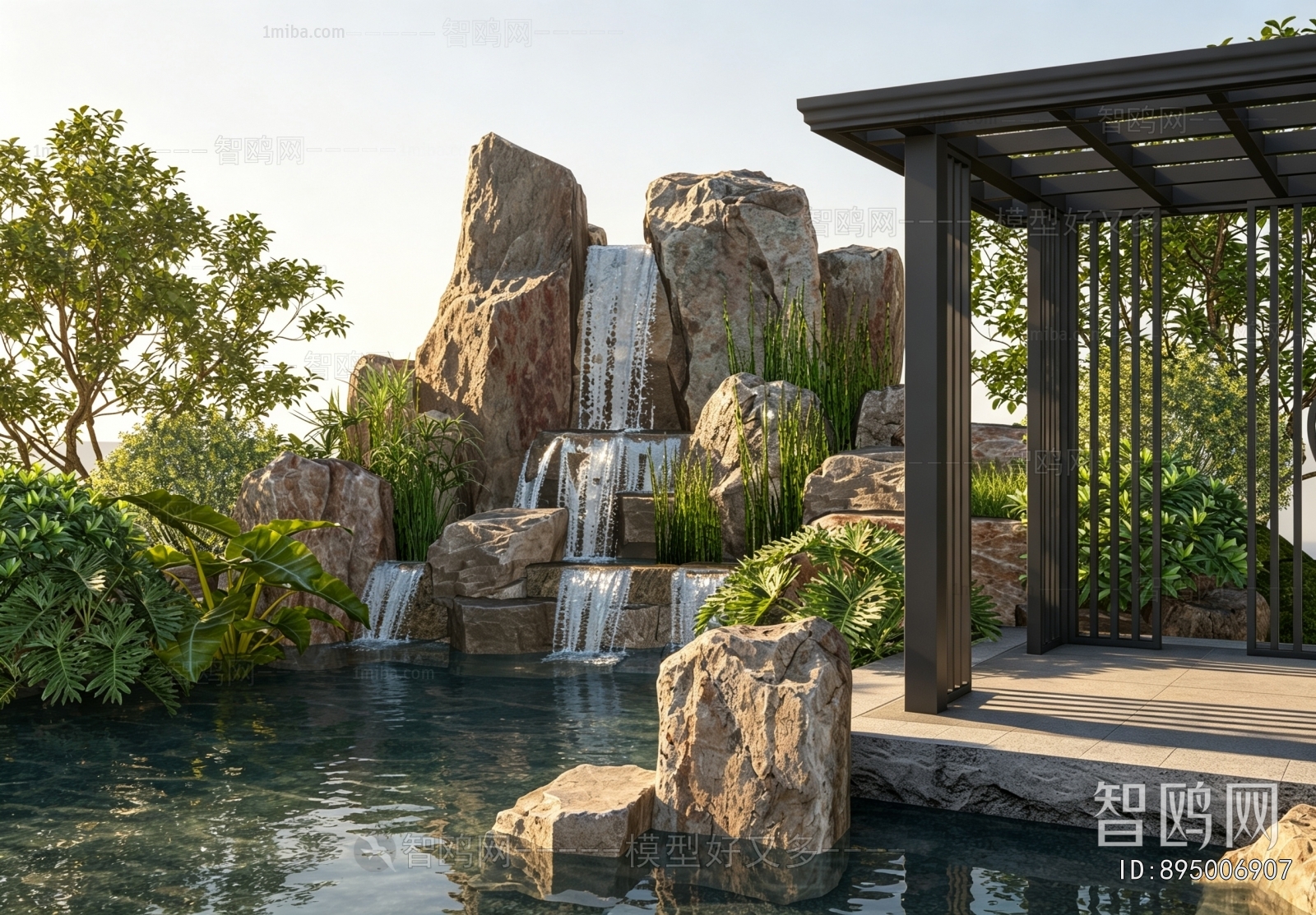 New Chinese Style Rockery Waterscape