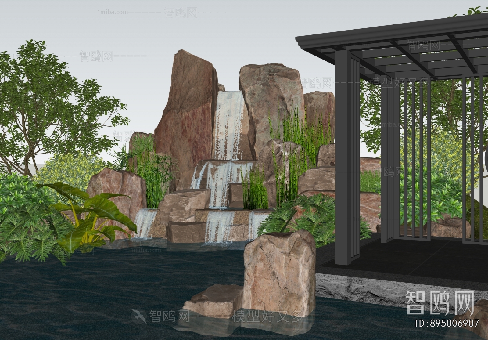 New Chinese Style Rockery Waterscape