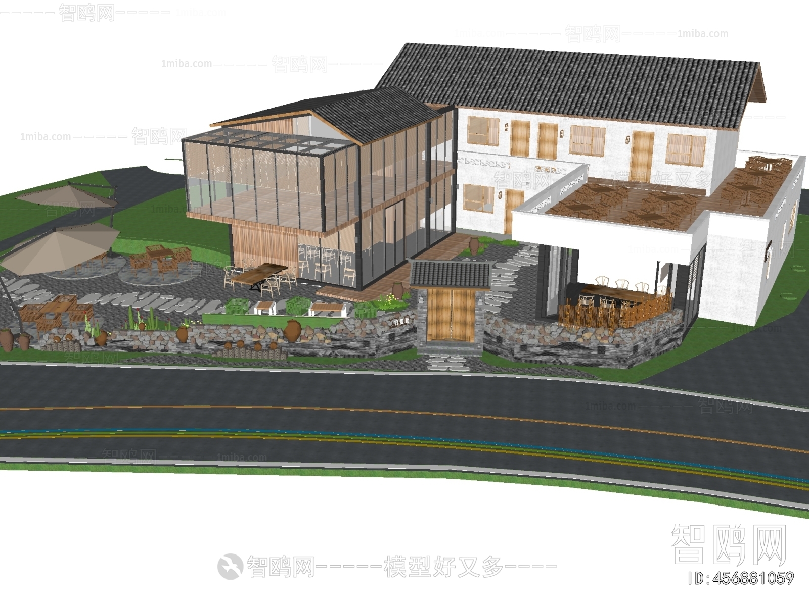 New Chinese Style Appearance Of Commercial Building