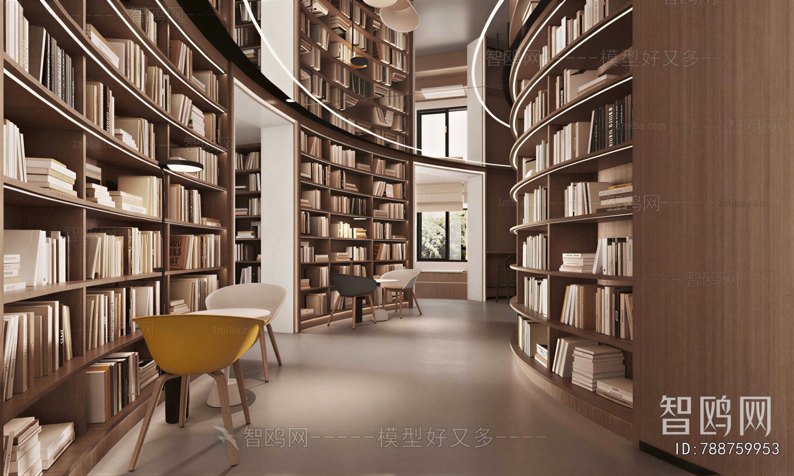 Plastic Rough Design Modern Library 3D Model Download - Model ID.788759953 | 1miba