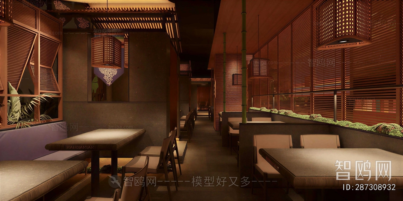 Plastic Rough Design Modern Restaurant 3D Model Download - Model ID.287308932 | 1miba