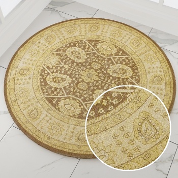 圆形古典欧式花纹地毯 (32)-ID:128131837