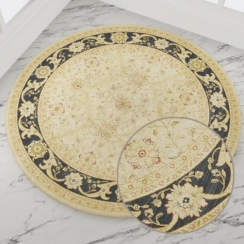 圆形古典欧式花纹地毯 (50)-ID:205740242
