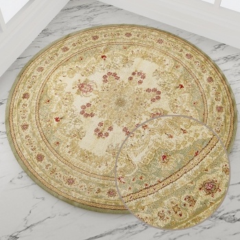圆形古典欧式花纹地毯 (39)-ID:864377612