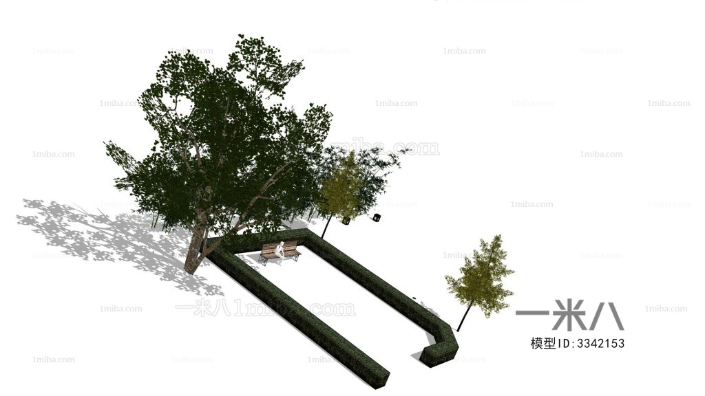现代3D植物树