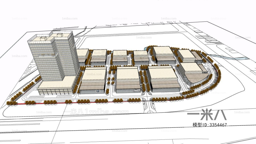 Modern Architectural Bird's-eye View Planning