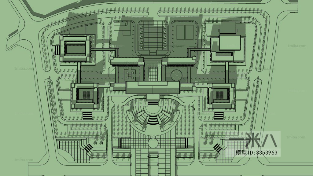 Modern Architectural Bird's-eye View Planning