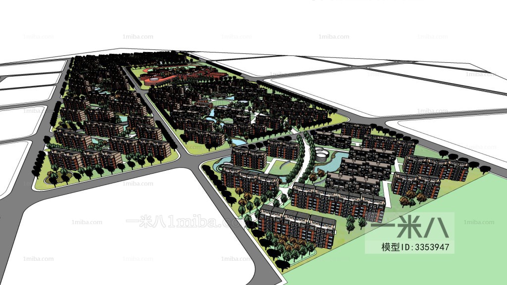 Modern Architectural Bird's-eye View Planning