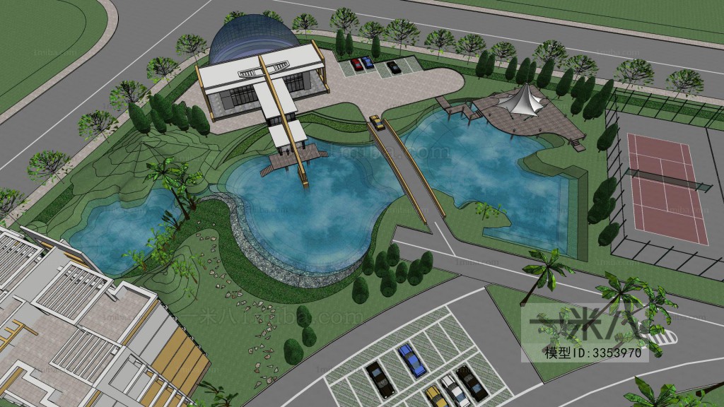 Modern Architectural Bird's-eye View Planning