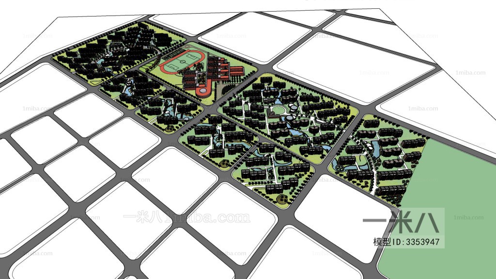 Modern Architectural Bird's-eye View Planning