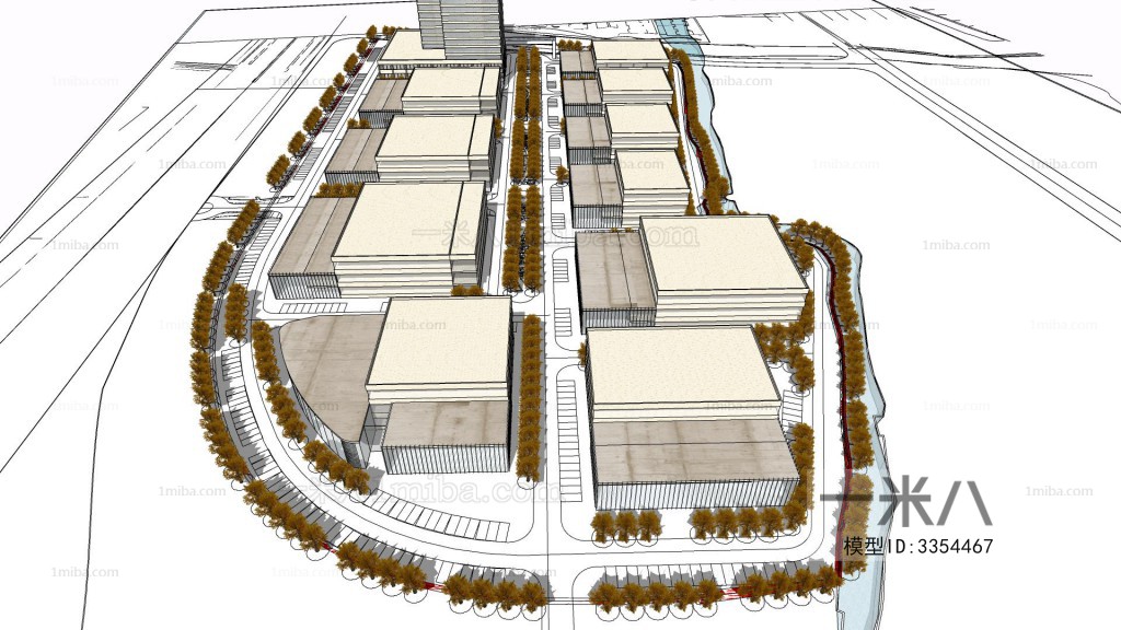 Modern Architectural Bird's-eye View Planning