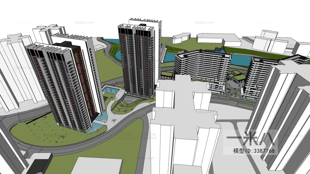 Modern Architectural Bird's-eye View Planning