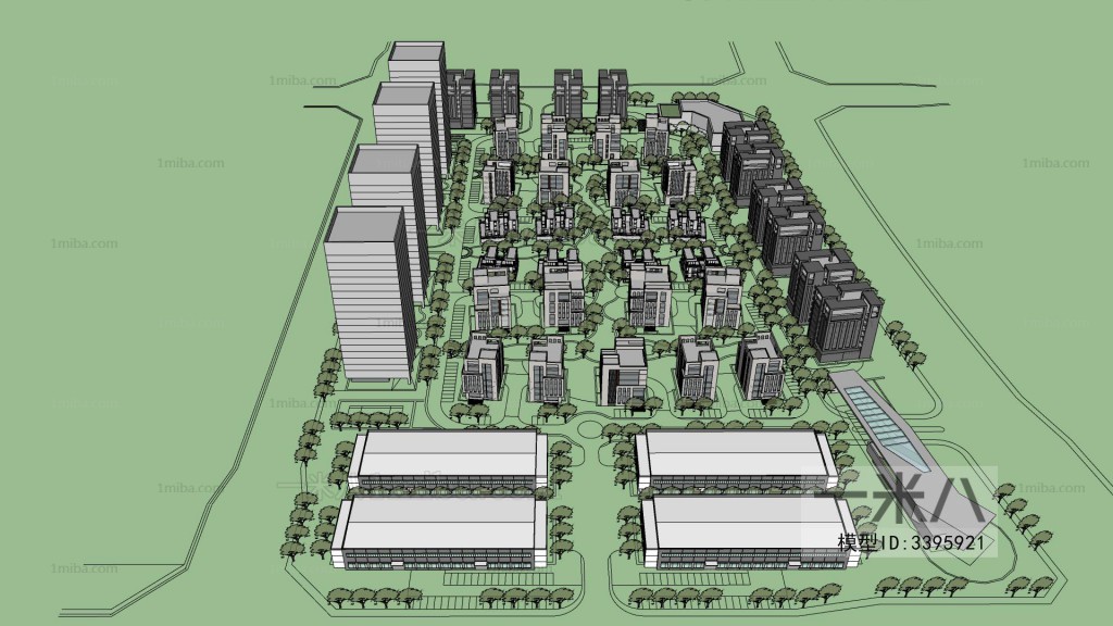 Modern Architectural Bird's-eye View Planning