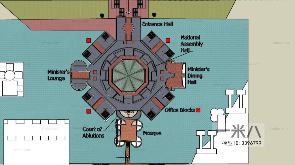 Modern Architectural Bird's-eye View Planning