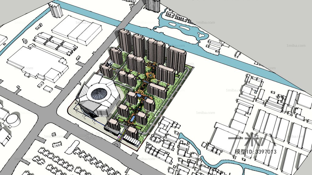 Modern Architectural Bird's-eye View Planning