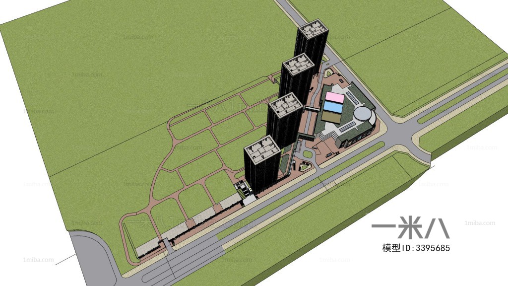 Modern Architectural Bird's-eye View Planning