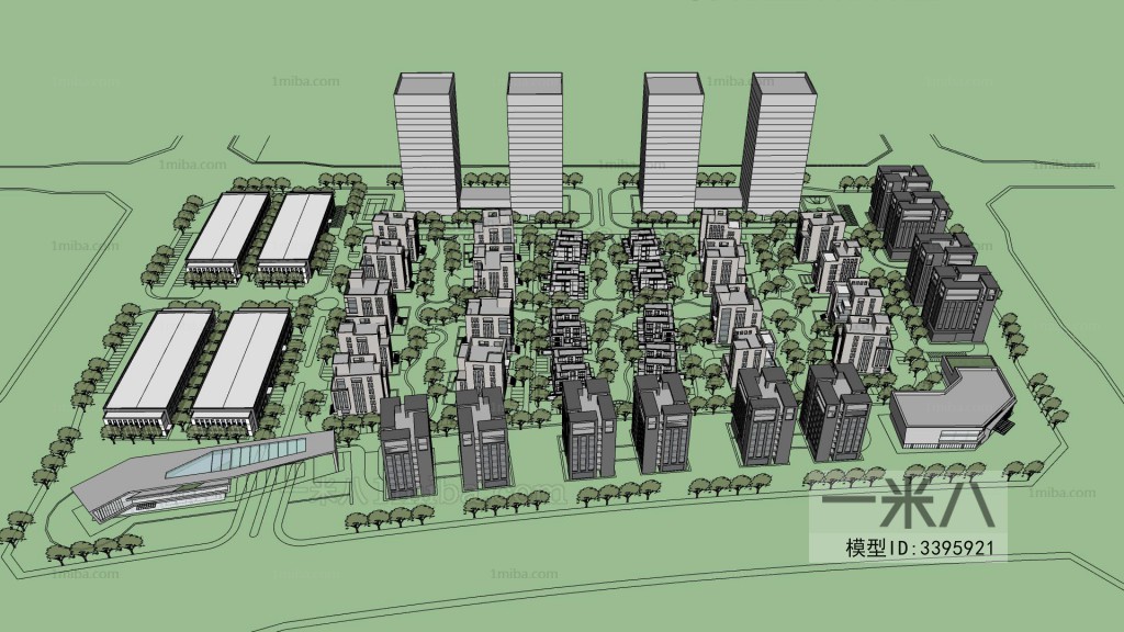 Modern Architectural Bird's-eye View Planning