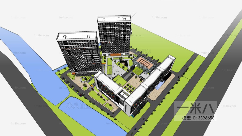 Modern Architectural Bird's-eye View Planning