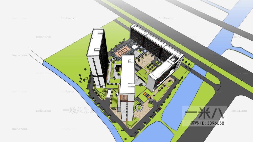 Modern Architectural Bird's-eye View Planning