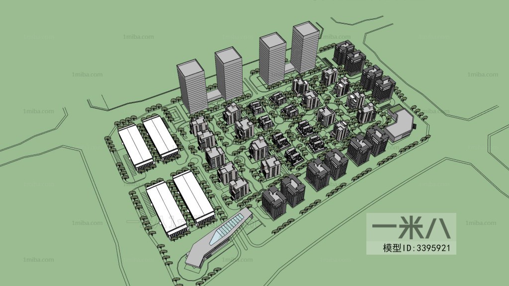 Modern Architectural Bird's-eye View Planning