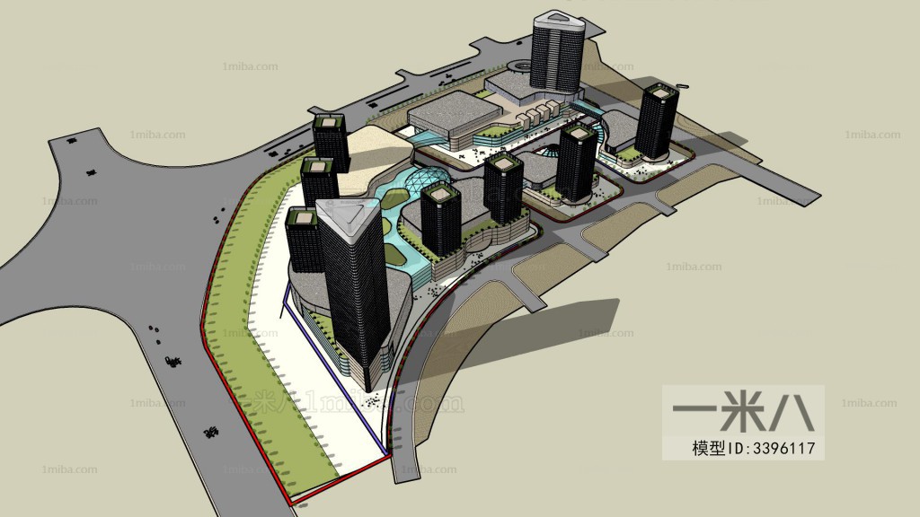 Modern Architectural Bird's-eye View Planning