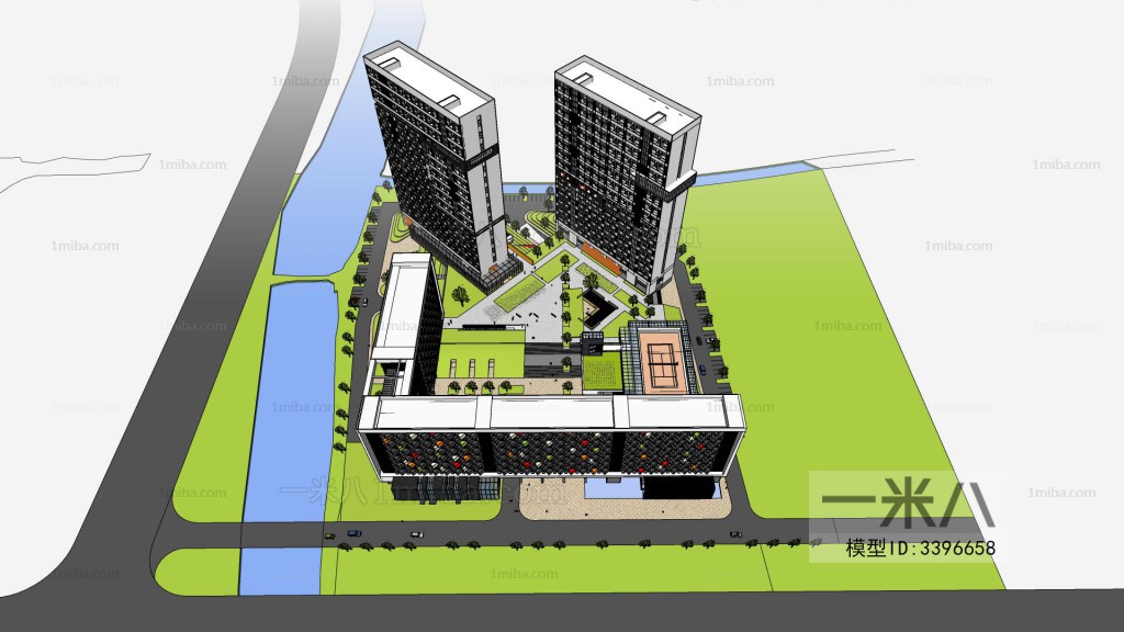 Modern Architectural Bird's-eye View Planning