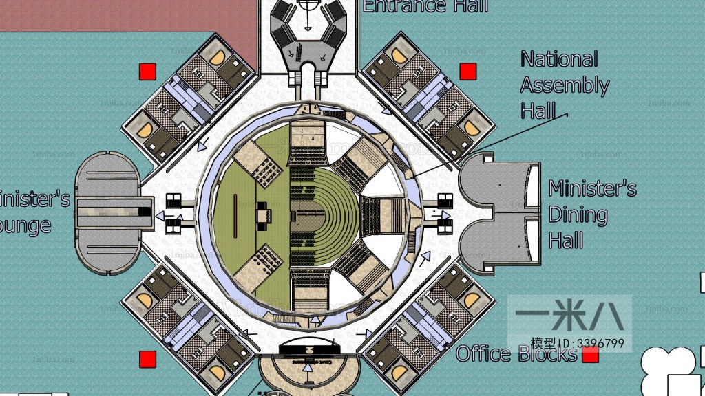 Modern Architectural Bird's-eye View Planning