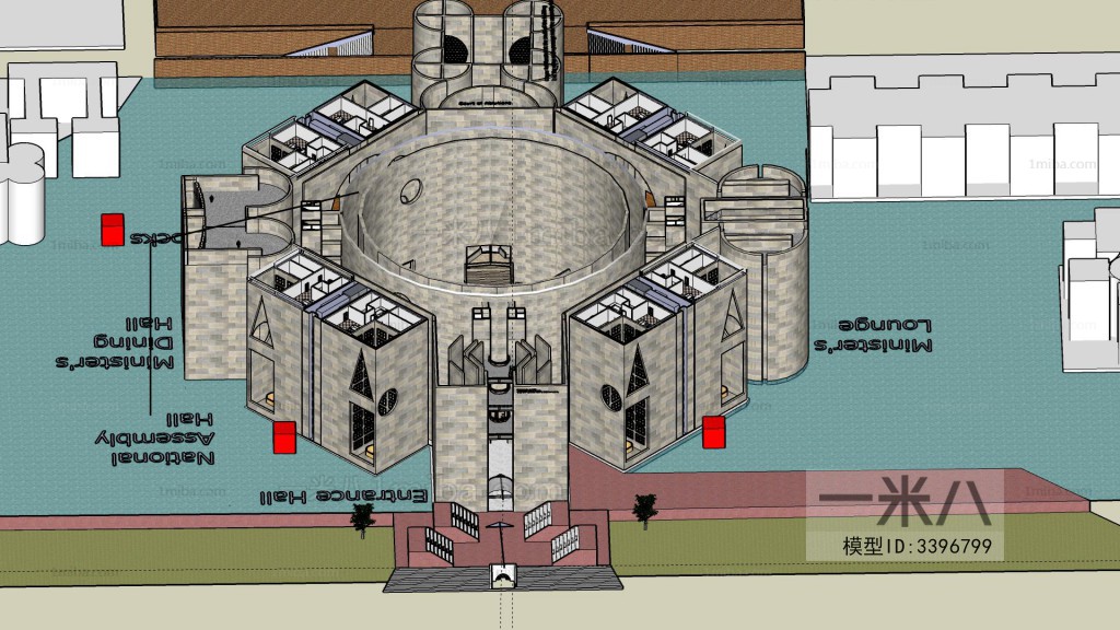 Modern Architectural Bird's-eye View Planning