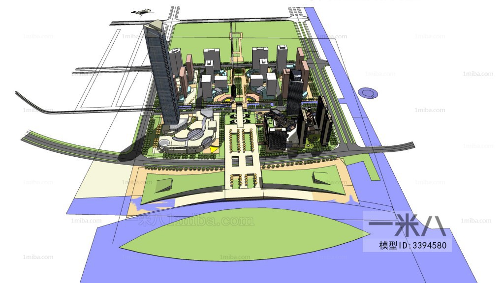 Modern Architectural Bird's-eye View Planning