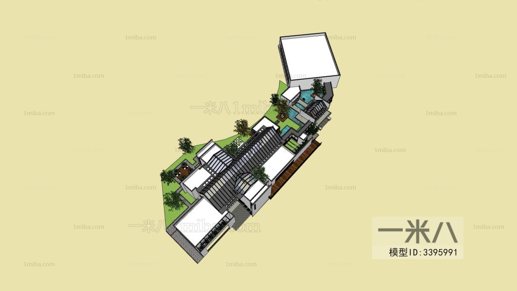 Modern Architectural Bird's-eye View Planning