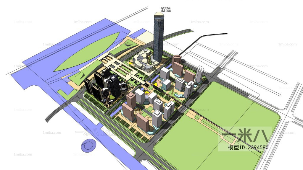 Modern Architectural Bird's-eye View Planning