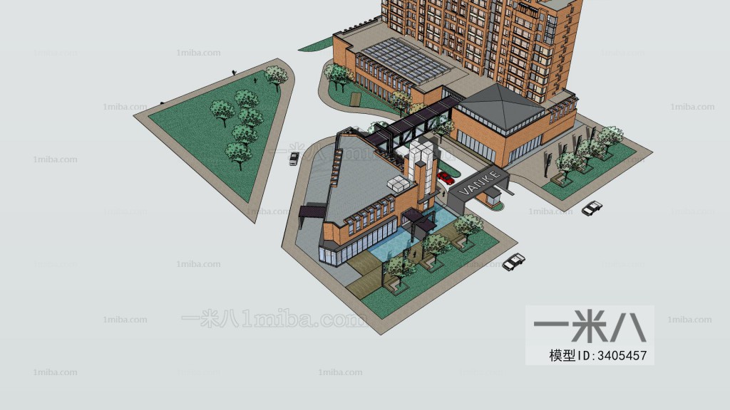 Modern Architectural Bird's-eye View Planning