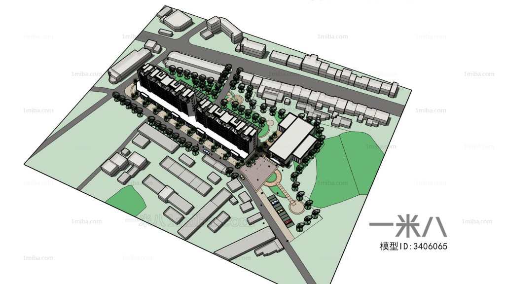 Modern Architectural Bird's-eye View Planning