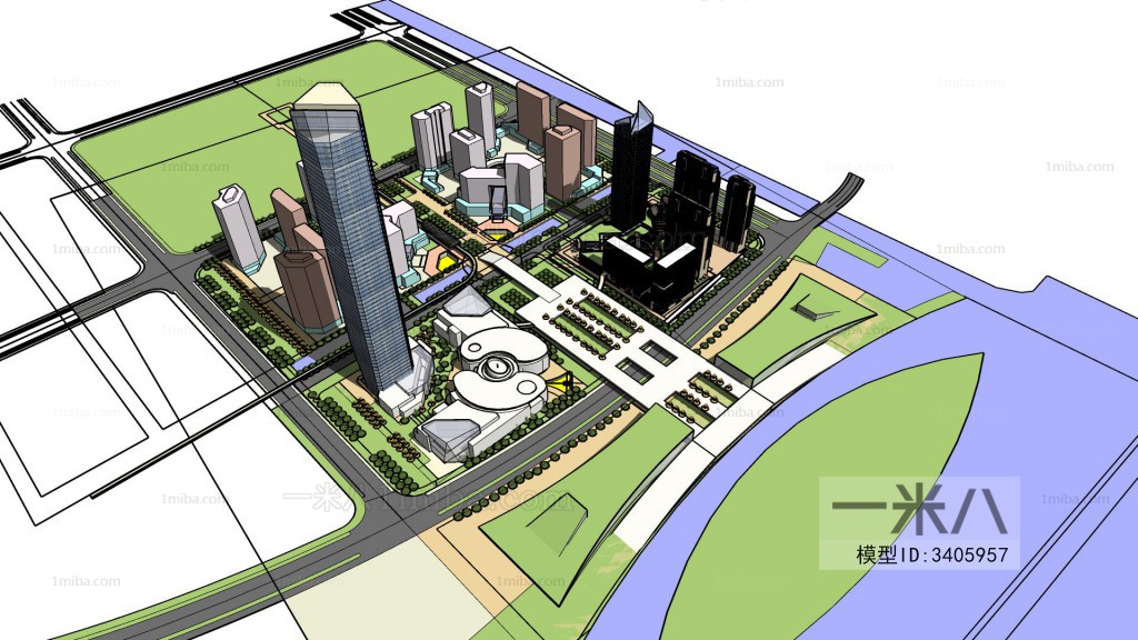 Modern Architectural Bird's-eye View Planning