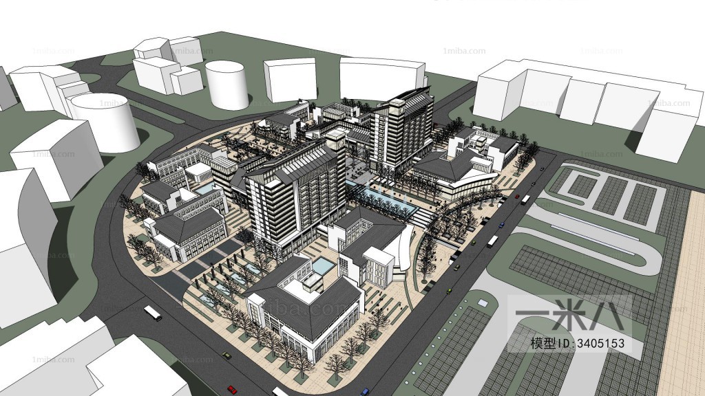 Modern Architectural Bird's-eye View Planning