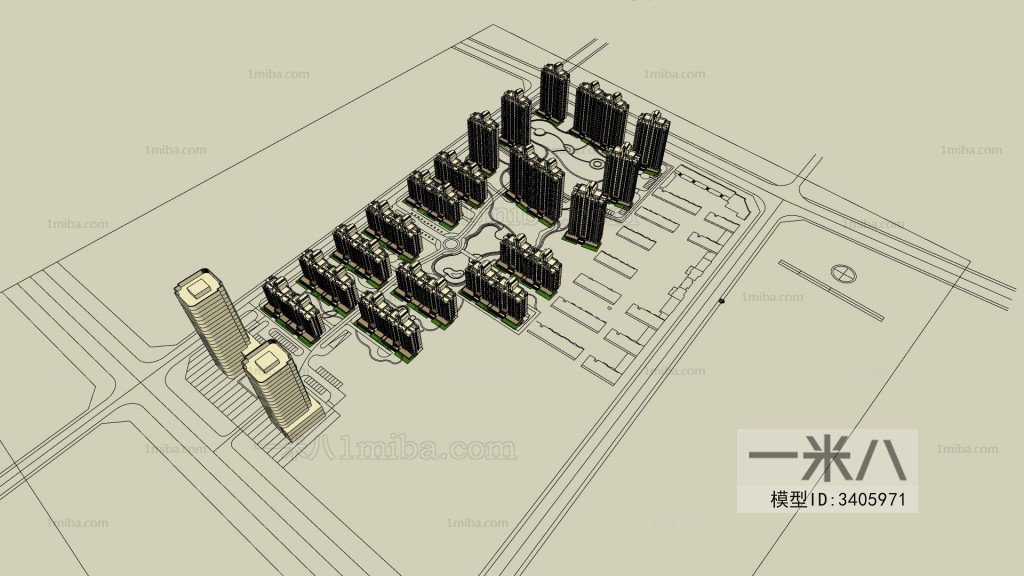 Modern Architectural Bird's-eye View Planning