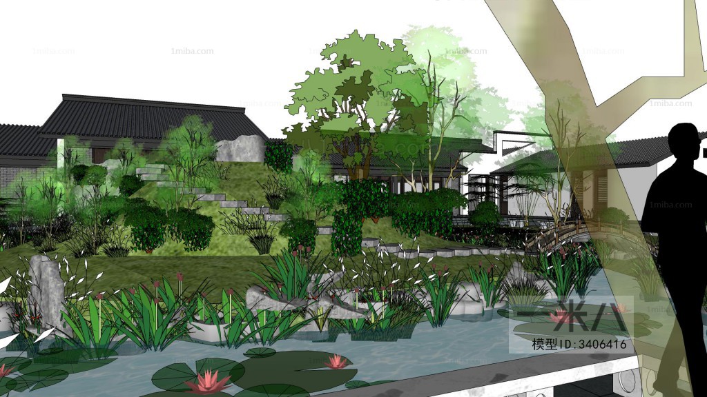 New Chinese Style Courtyard/landscape