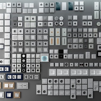 现代五金件插座开关面板-模型ID【22659】