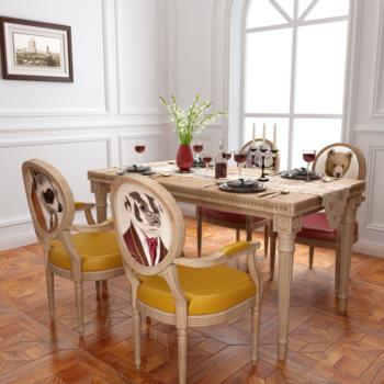 American Style Dining Table And Chairs-ID:945725132