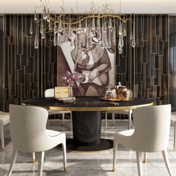 Post Modern Style Hong Kong Style Dining Table And Chairs-ID:185021493