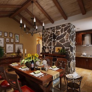 American Style Country Style Dining Room-ID:902308829