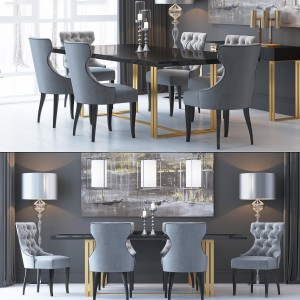 Modern Dining Table And Chairs-ID:448426566