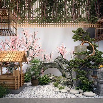新中式庭院/景观枯山水造景-模型ID【60660】