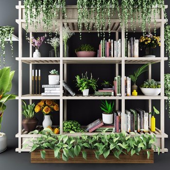 现代绿植盆栽装饰架-模型ID【63341】