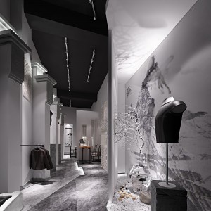 新中式服装店展厅过道-模型ID【63908】